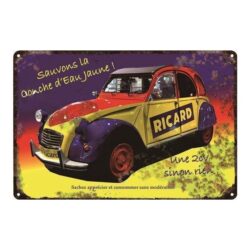vintage metal plate 2cv ricard