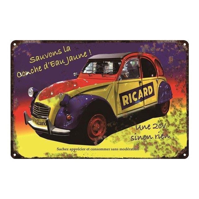 vintage metal plate 2cv ricard