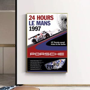 poster 24h du mans porsche vintage