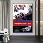 poster 24h du mans porsche vintage
