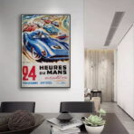 24 hour du mans vintage poster