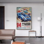 24 hour du mans vintage poster