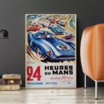 24 hour du mans vintage poster