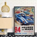 24 hour du mans vintage poster