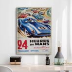 24 hour du mans vintage poster