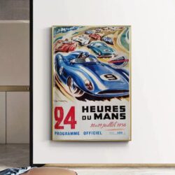 24 hour du mans vintage poster