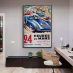 24 hour du mans vintage poster