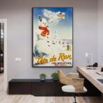 poster alpes jura ski vintage