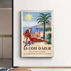 poster alpes provence cote dazur vintage