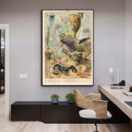 poster marine animals ocean vintage