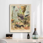 poster marine animals ocean vintage