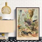 poster marine animals ocean vintage