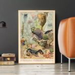 poster marine animals ocean vintage