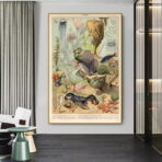 poster marine animals ocean vintage