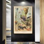 poster marine animals ocean vintage