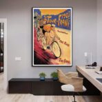 poster arrival of the tour de france vintage