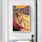 poster arrival of the tour de france vintage