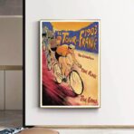 poster arrival of the tour de france vintage