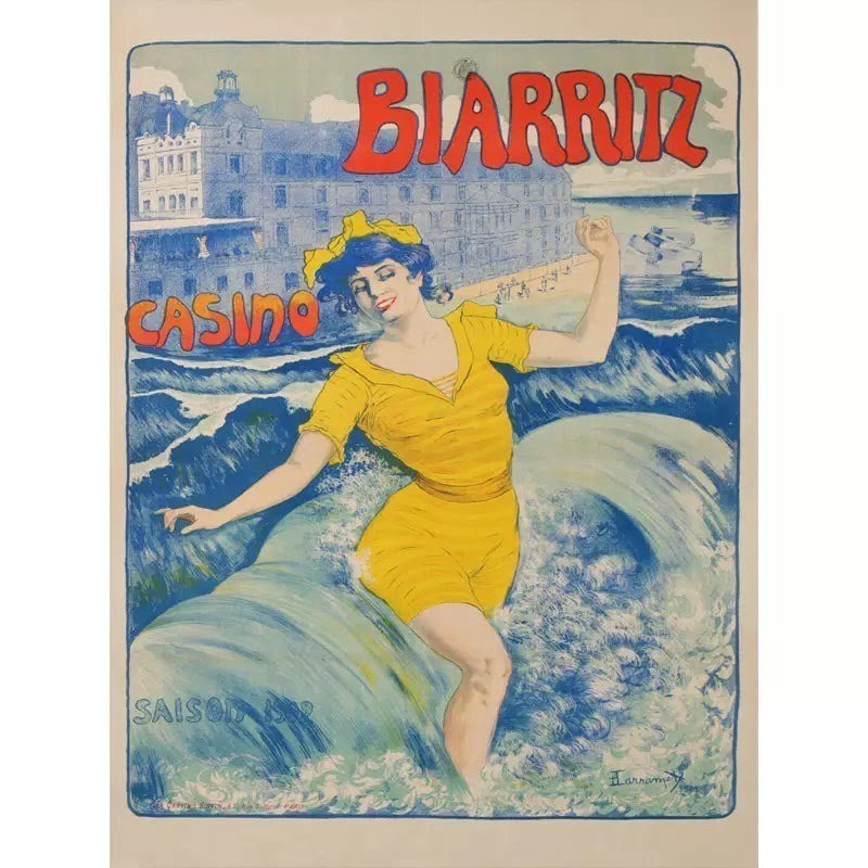 poster biarritz vintage poster biarritz vintage