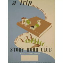 vintage library poster