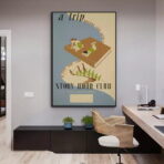 vintage library poster