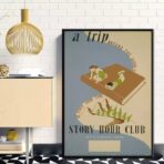 vintage library poster