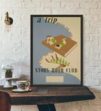 vintage library poster