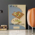 vintage library poster