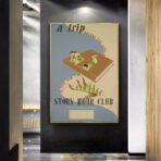 vintage library poster