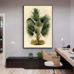 vintage botanical poster palm tree