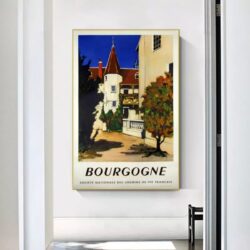 vintage burgundy poster