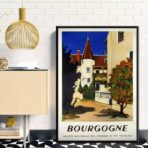 vintage burgundy poster