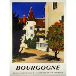 vintage burgundy poster
