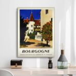 vintage burgundy poster