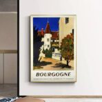vintage burgundy poster
