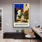 vintage burgundy poster