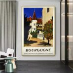 vintage burgundy poster