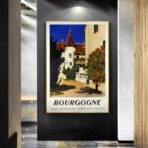 vintage burgundy poster