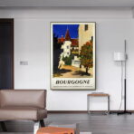 vintage burgundy poster