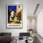 vintage burgundy poster