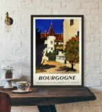 vintage burgundy poster