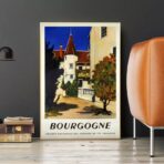 vintage burgundy poster