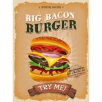vintage burger poster