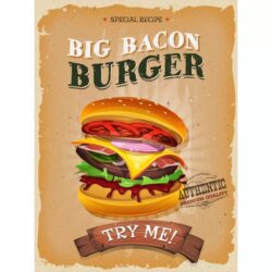 vintage burger poster