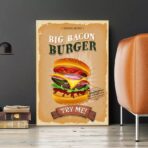 vintage burger poster