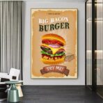 vintage burger poster