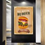 vintage burger poster