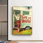 vintage caravan poster with pin up