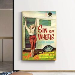 vintage caravan poster with pin up