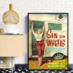 vintage caravan poster with pin up
